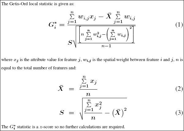 Mathematics for the Gi* statistic Mathematics for the Gi* statistic